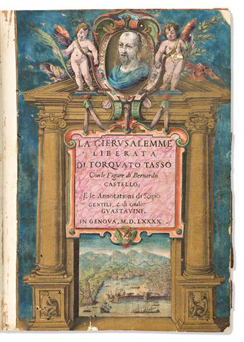 Tasso, Torquato (1544-1595) La Gierusalemme Liberata con le Figure di Bernardo Castello; e le Annotationi di Scipio Gentilie, e di Giul